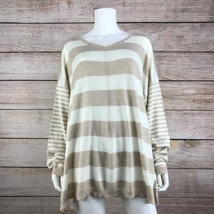 Faded Glory Striped Center Seam Tunic Sweater